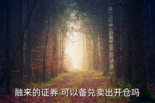 融來的證券 可以備兌賣出開倉嗎