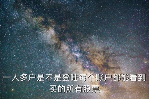 一人多戶(hù)是不是登陸每個(gè)賬戶(hù)都能看到買(mǎi)的所有股票