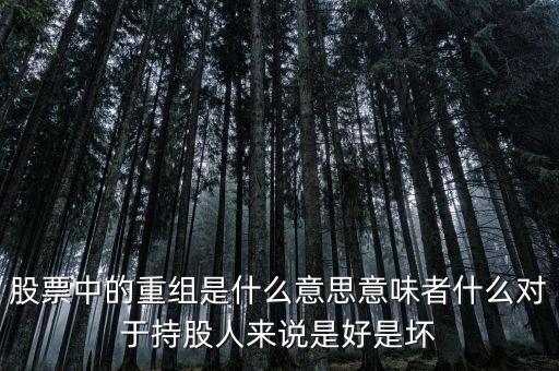 股票中的重組是什么意思意味者什么對于持股人來說是好是壞