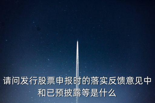 請(qǐng)問發(fā)行股票申報(bào)時(shí)的落實(shí)反饋意見中和已預(yù)披露等是什么