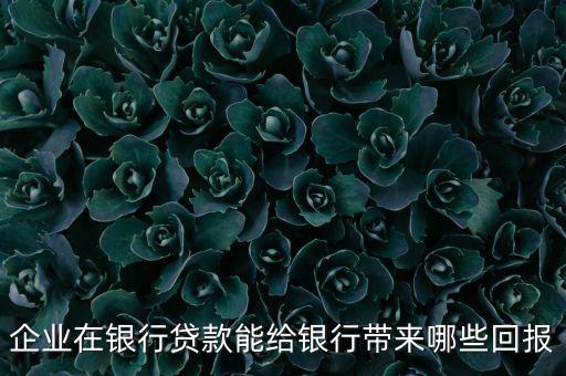 企業(yè)在銀行貸款能給銀行帶來哪些回報