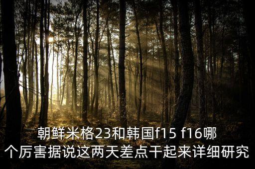 朝鮮米格23和韓國(guó)f15 f16哪個(gè)厲害據(jù)說(shuō)這兩天差點(diǎn)干起來(lái)詳細(xì)研究