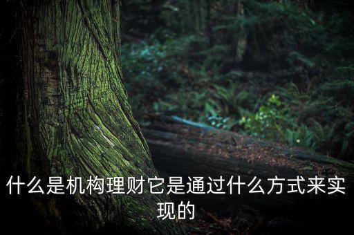 什么是機(jī)構(gòu)理財(cái)，什么是第三方的理財(cái)機(jī)構(gòu)