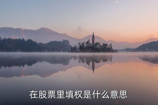 股票填權是什么意思，在股票里填權是什么意思