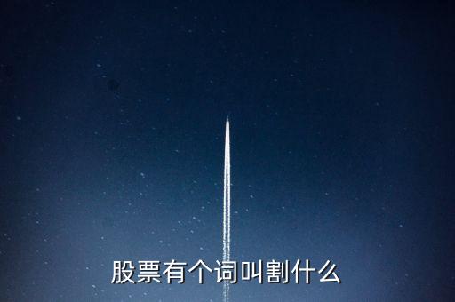 股票有個詞叫割什么