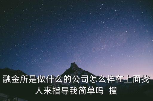 融金所是做什么的公司怎么樣在上面找人來(lái)指導(dǎo)我簡(jiǎn)單嗎  搜