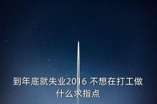 2016失業(yè)潮做些什么，到年底就失業(yè)2016 不想在打工做什么求指點(diǎn)