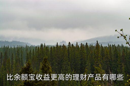 比余額寶收益更高的理財產(chǎn)品有哪些