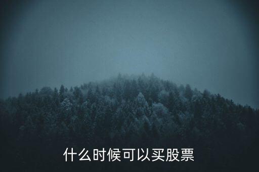 什么時候可以買股票