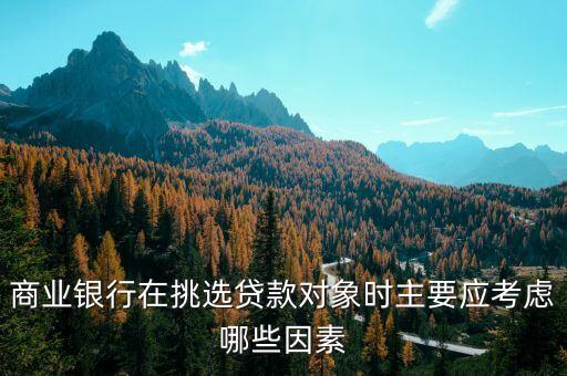 商業(yè)銀行在挑選貸款對(duì)象時(shí)主要應(yīng)考慮哪些因素