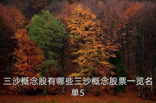 什么是三沙概念股，什么是股市中的三沙概念