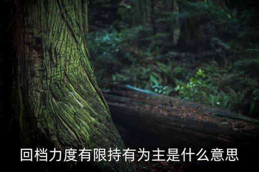回檔力度有限是什么意思，回檔力度有限持有為主是什么意思