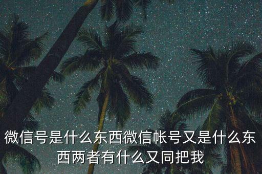 微信號是什么東西微信帳號又是什么東西兩者有什么又同把我