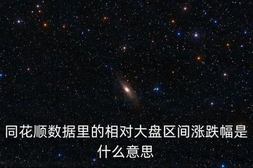 同花順數(shù)據(jù)里的相對(duì)大盤(pán)區(qū)間漲跌幅是什么意思