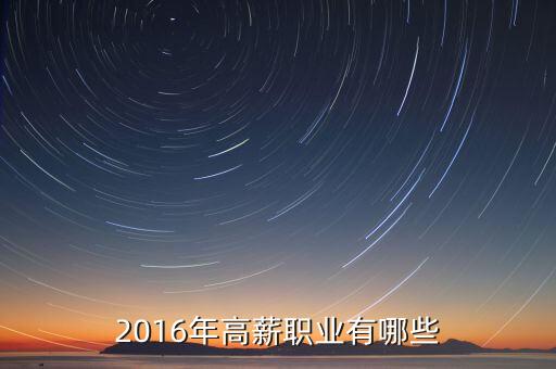 2016什么工作工資高，2016年高薪職業(yè)有哪些