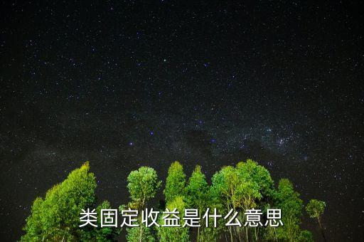 類(lèi)固定收益是什么意思