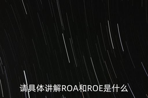 請(qǐng)具體講解ROA和ROE是什么