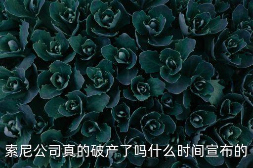 索尼公司真的破產(chǎn)了嗎什么時間宣布的