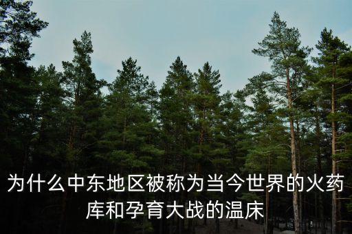 為什么中東地區(qū)被稱為當今世界的火藥庫和孕育大戰(zhàn)的溫床