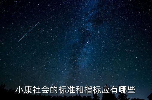 小康社會的標準和指標應有哪些