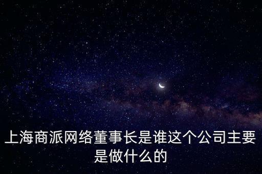 上海商派網絡董事長是誰這個公司主要是做什么的