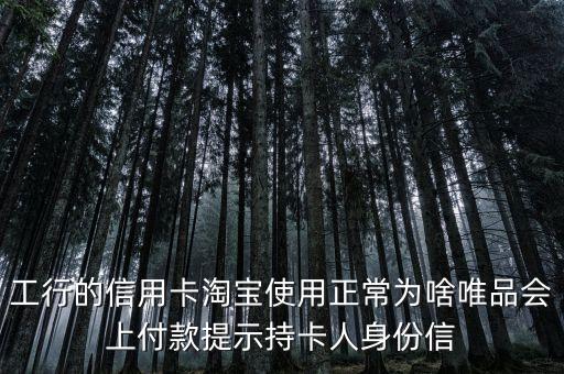 工行的信用卡淘寶使用正常為啥唯品會上付款提示持卡人身份信