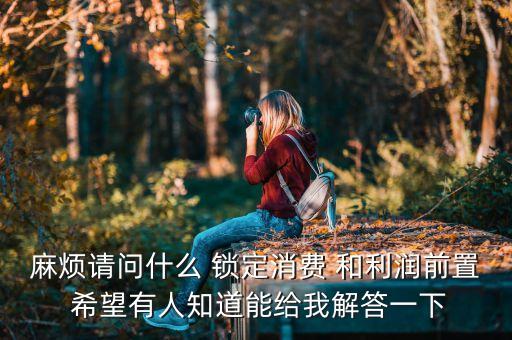 麻煩請(qǐng)問(wèn)什么 鎖定消費(fèi) 和利潤(rùn)前置 希望有人知道能給我解答一下