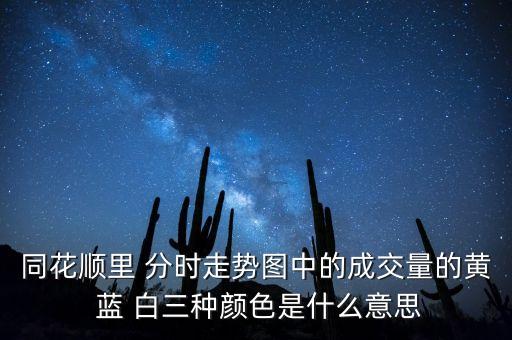 同花順里 分時走勢圖中的成交量的黃 藍 白三種顏色是什么意思