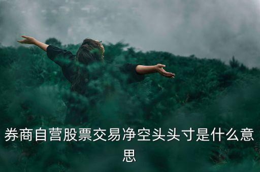 券商自營股票交易凈空頭頭寸是什么意思