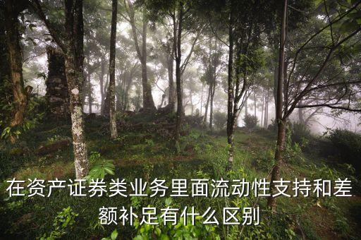 什么是流動性支持，在資產(chǎn)證券類業(yè)務(wù)里面流動性支持和差額補足有什么區(qū)別