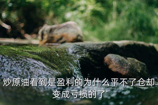 炒原油看到是盈利的為什么平不了倉卻變成虧損的了