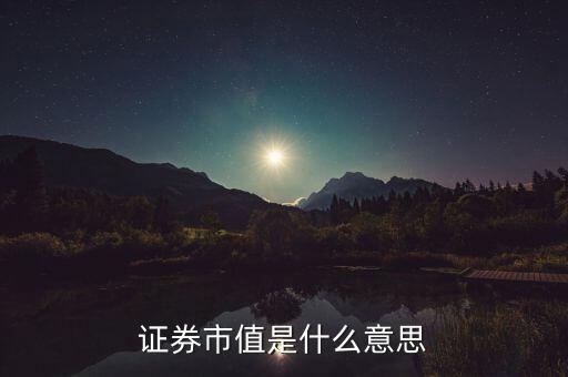 證券市值是什么意思