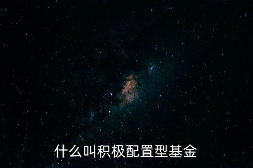 什么叫積極配置型基金