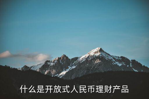 什么是開放式人民幣理財(cái)產(chǎn)品