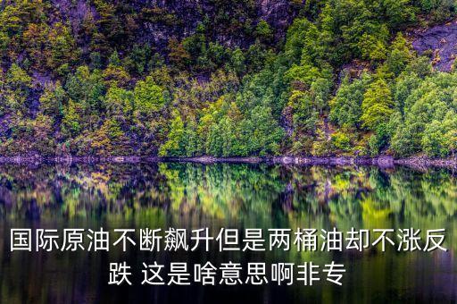 國(guó)際原油不斷飆升但是兩桶油卻不漲反跌 這是啥意思啊非專(zhuān)