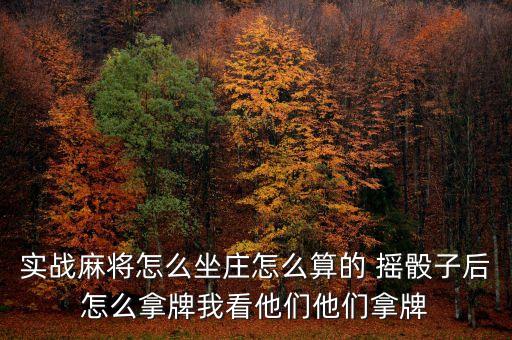 是什么人在坐莊，實(shí)戰(zhàn)麻將怎么坐莊怎么算的 搖骰子后怎么拿牌我看他們他們拿牌