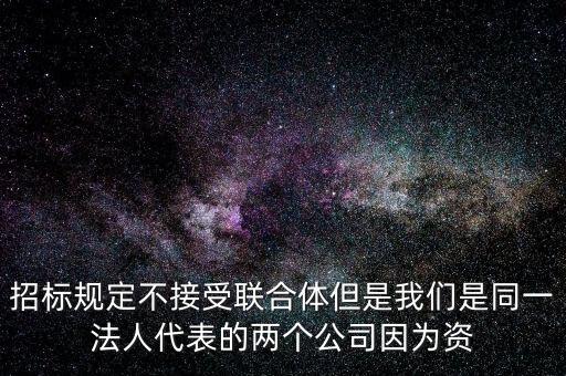 為什么不接受聯(lián)合體投標(biāo)，招標(biāo)規(guī)定不接受聯(lián)合體但是我們是同一法人代表的兩個公司因為資