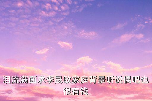 人眾李敏什么背景，淚流滿面求李晟敏家庭背景聽說偶吧也很有錢