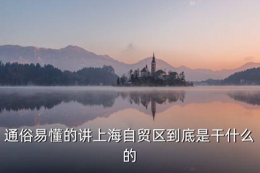 通俗易懂的講上海自貿(mào)區(qū)到底是干什么的