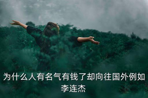 為什么人有名氣有錢了卻向往國外例如李連杰