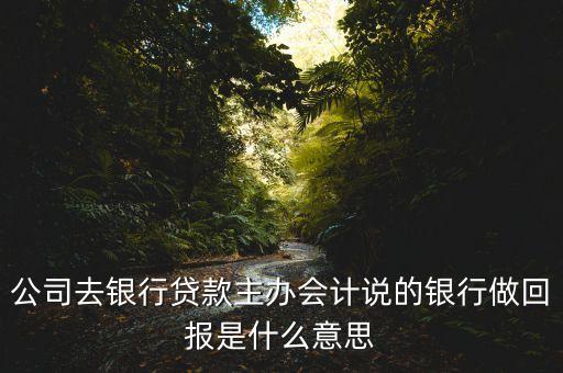 公司去銀行貸款主辦會(huì)計(jì)說的銀行做回報(bào)是什么意思