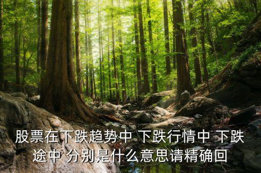 股票在下跌趨勢(shì)中 下跌行情中 下跌途中 分別是什么意思請(qǐng)精確回