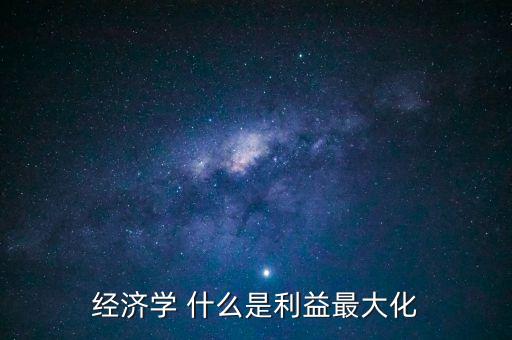 收益最大化是什么意思，利益最大化是什么意思