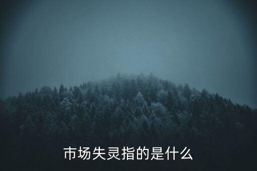 什么是市場失靈，什么是市場失靈哪些情況會導(dǎo)致市場失靈