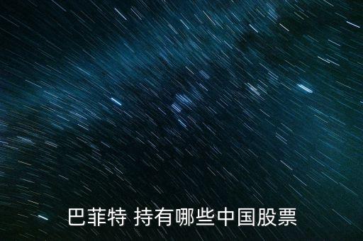巴菲特買了什么中國股票，巴菲特投資了什么a股