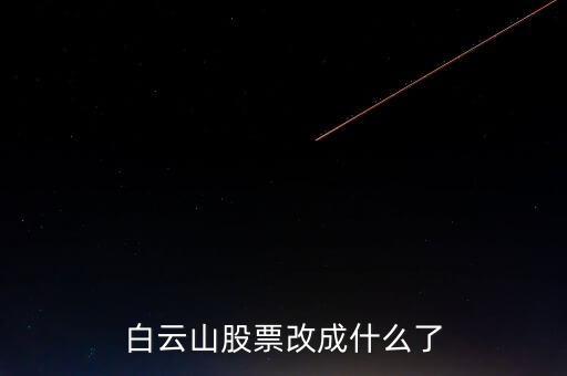 白云山是什么股票，白云山股票改成什么了