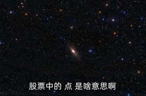 股票的點(diǎn)是什么意思，股票中的 點(diǎn) 是啥意思啊