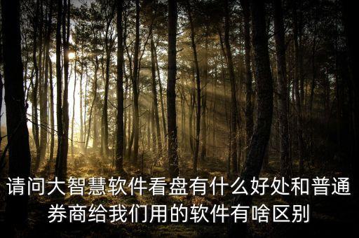 請問大智慧軟件看盤有什么好處和普通券商給我們用的軟件有啥區(qū)別