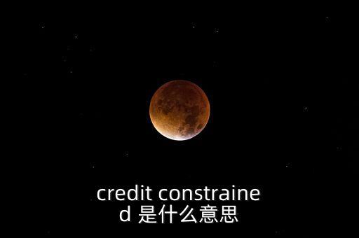 credit constrained 是什么意思