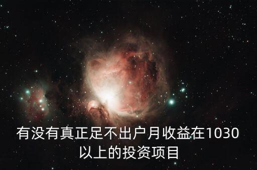 有沒(méi)有真正足不出戶月收益在1030以上的投資項(xiàng)目